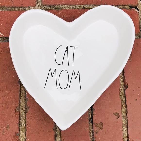 Rae Dunn 'CAT MOM' Ceramic Heart Bowl NEW!